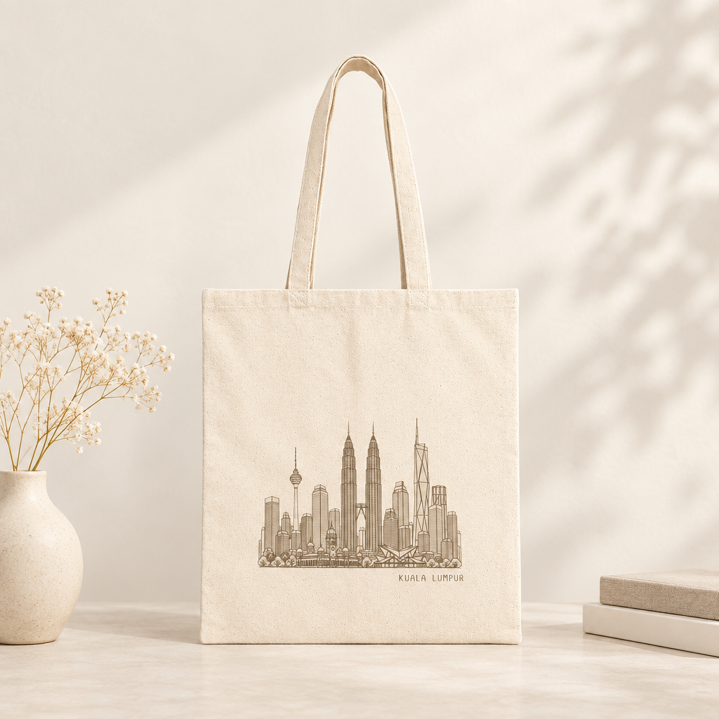 Kuala Lumpur Malaysia Tote Bag - Minimalist  Skyline