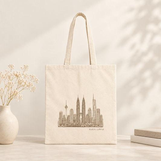Kuala Lumpur Malaysia Tote Bag - Minimalist  Skyline