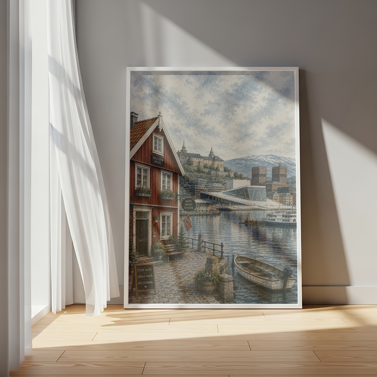 Oslo Norway Travel Wall Art - Vintage (Unframed)
