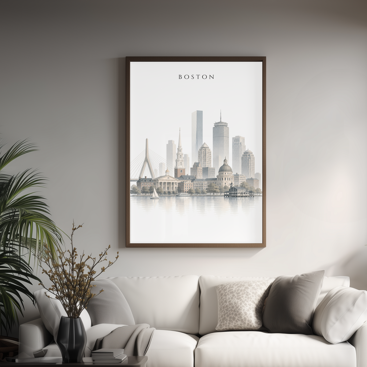 Boston USA Travel Wall Art - Skyline (Unframed)