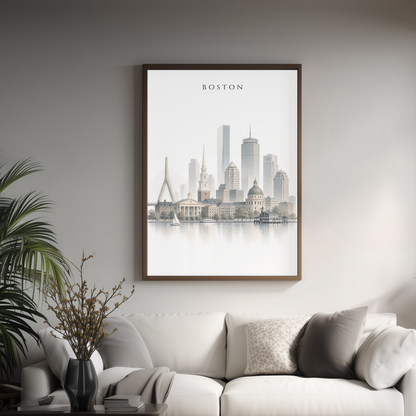Boston USA Travel Wall Art - Skyline (Unframed)
