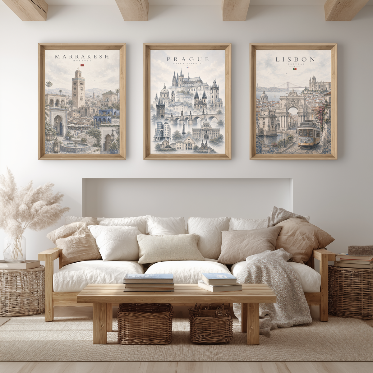 Prague Czech Republic Travel Wall Art - Landmarks with Typography (Digital Download)