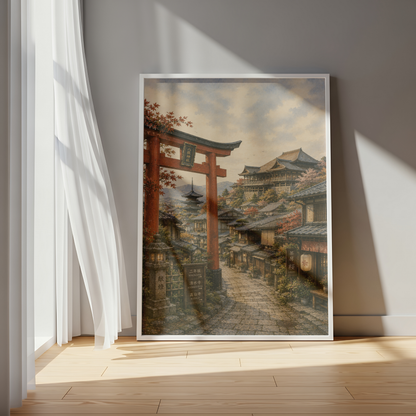 Kyoto Japan Travel Wall Art - Vintage (Unframed)