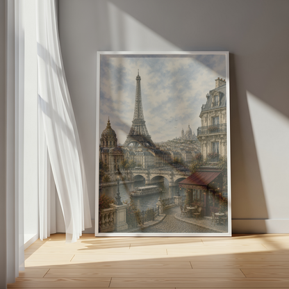 Paris France Travel Wall Art - Vintage (Unframed)