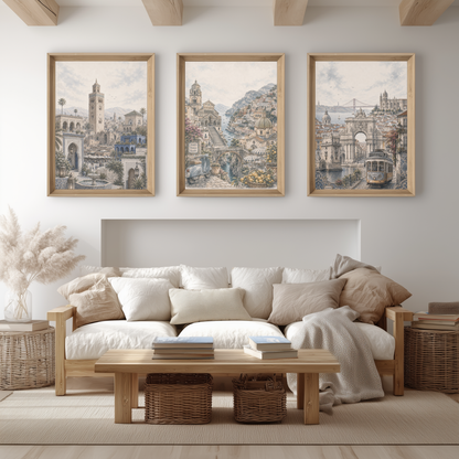 Amalfi Coast Italy Travel Wall Art - Landmarks (Unframed)