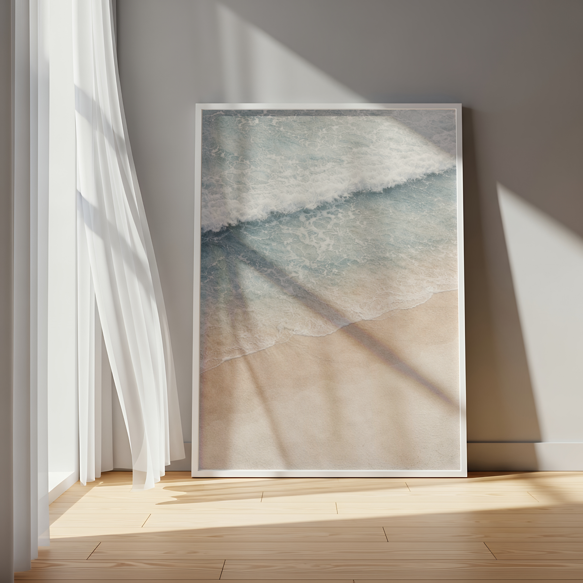 Coastal Ocean Wall Art Print – Beach Waves (Digital Download)