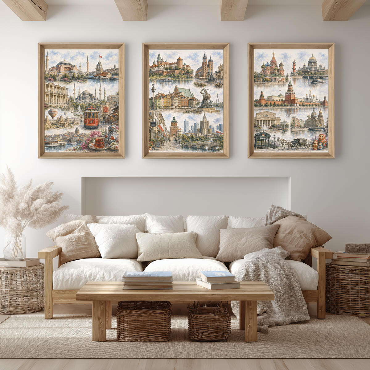 Krakow Poland Travel Wall Art - Landmark Collage (Unframed)