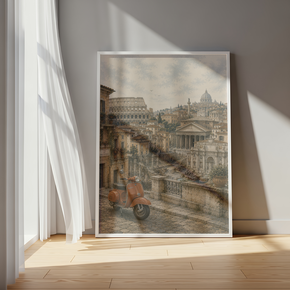 Rome Italy Travel Wall Art - Vintage (Unframed)