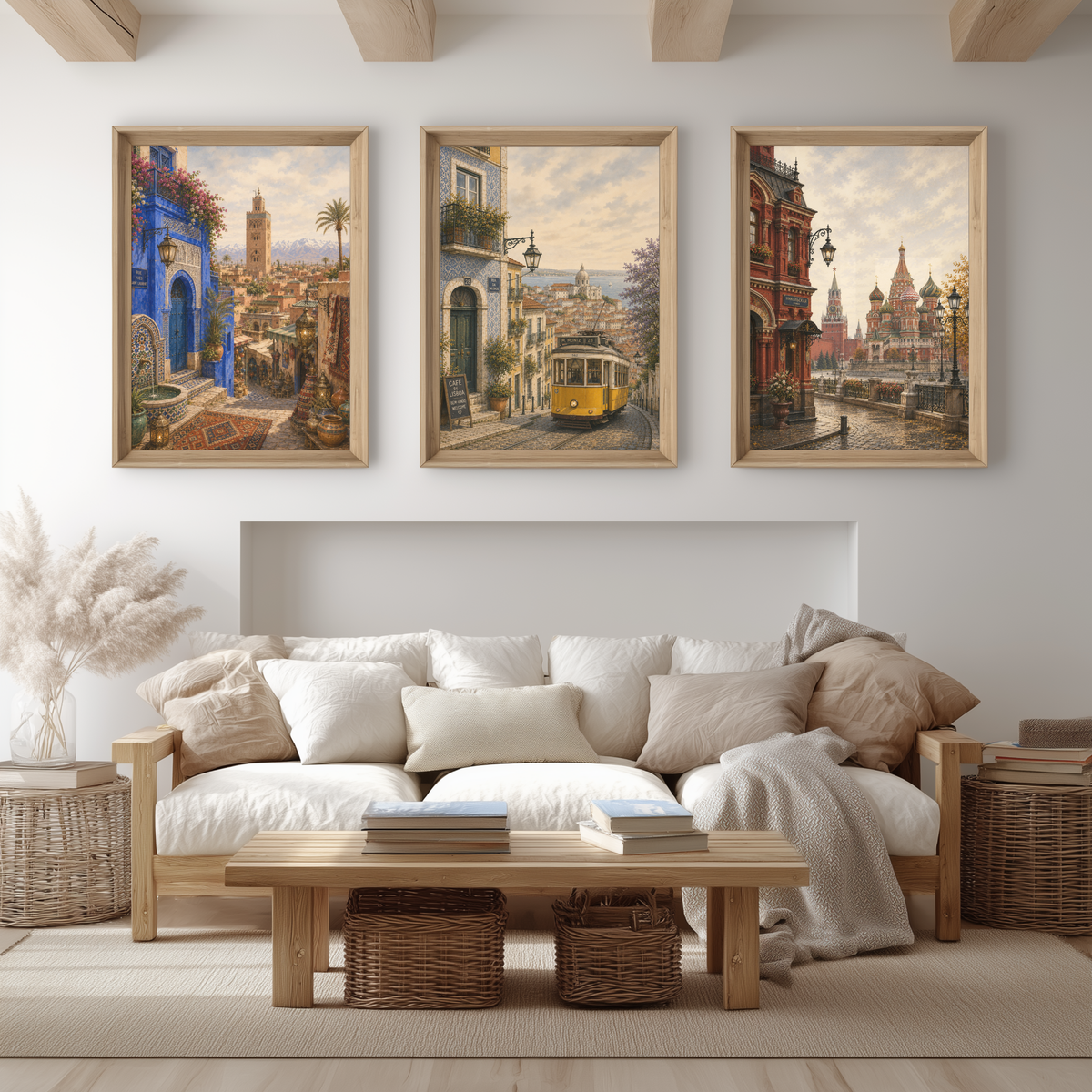 Lisbon Portugal Travel Wall Art - Vintage (Unframed)