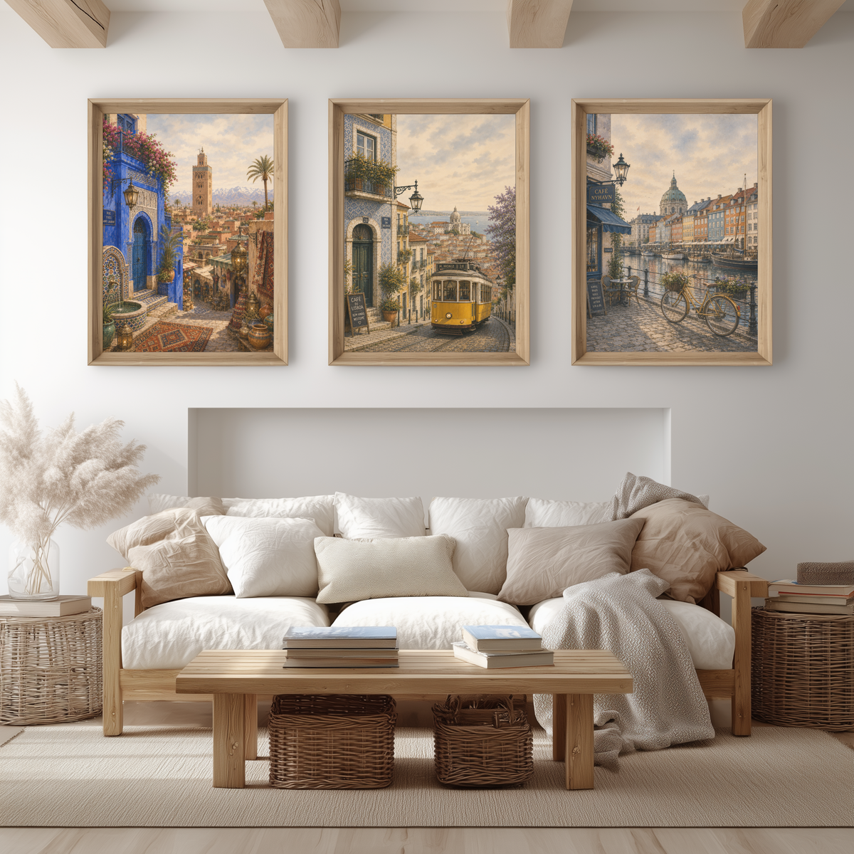 Copenhagen Denmark Travel Wall Art - Vintage (Unframed)