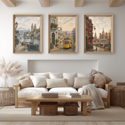 Zurich Switzerland Travel Wall Art - Vintage (Digital Download)