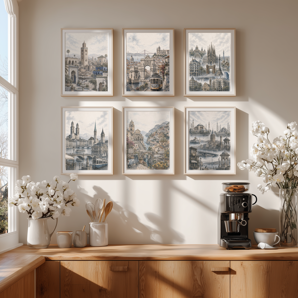 Zurich Switzerland Travel Wall Art - Landmarks (Unframed)