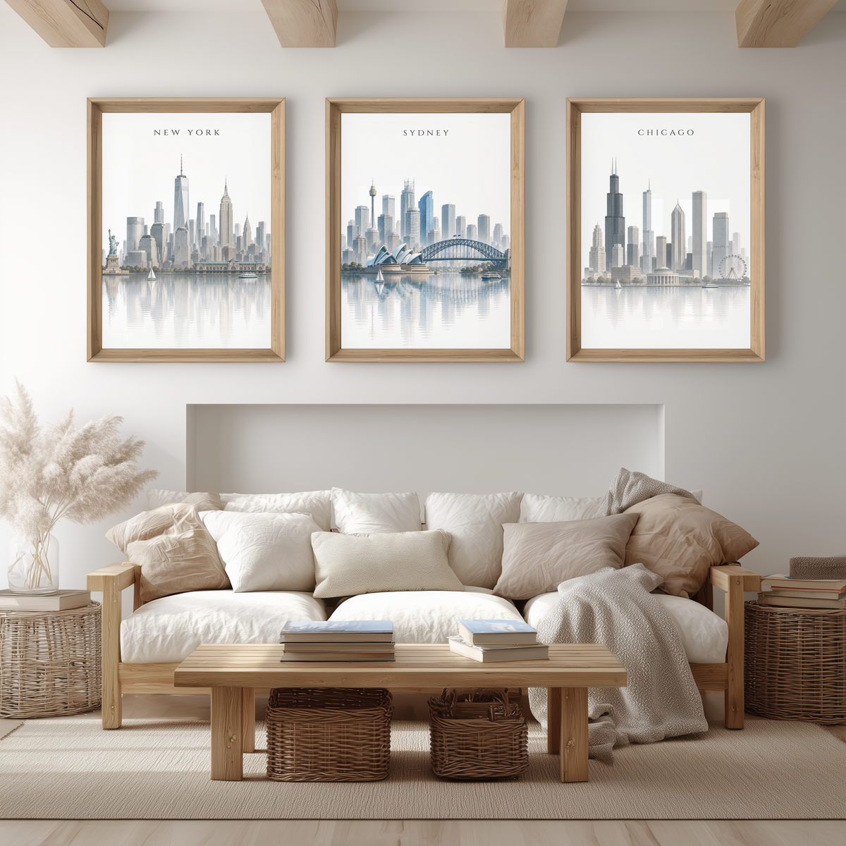 Sydney Australia Travel Wall Art - Skyline (Unframed)
