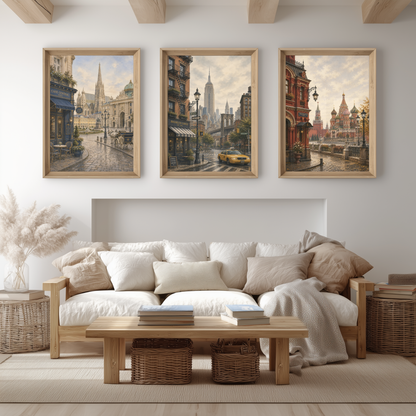 New York USA Travel Wall Art - Vintage (Unframed)