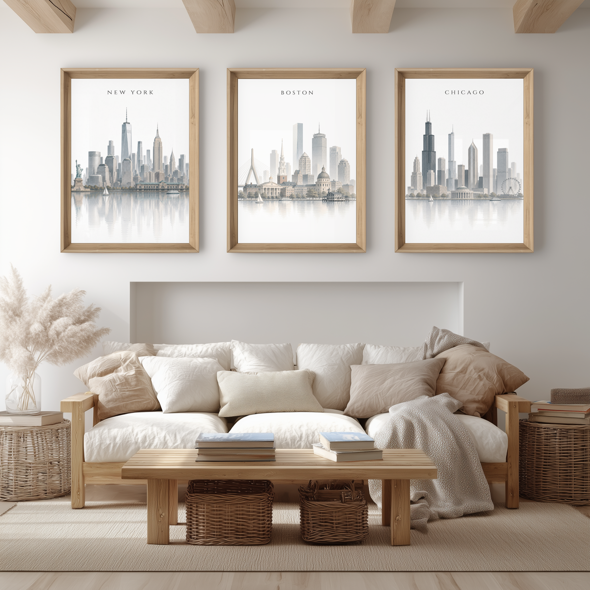 Boston USA Travel Wall Art - Skyline (Unframed)