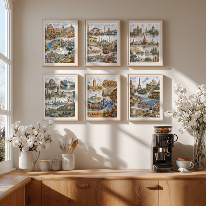 Marrakesh Morocco Wall Art -  Landmark Collage (Unframed)