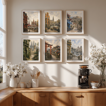 Amsterdam Netherlands Travel Wall Art - Vintage (Unframed)
