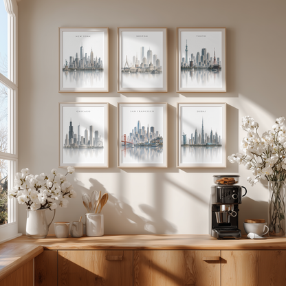 Boston USA Travel Wall Art - Skyline (Unframed)