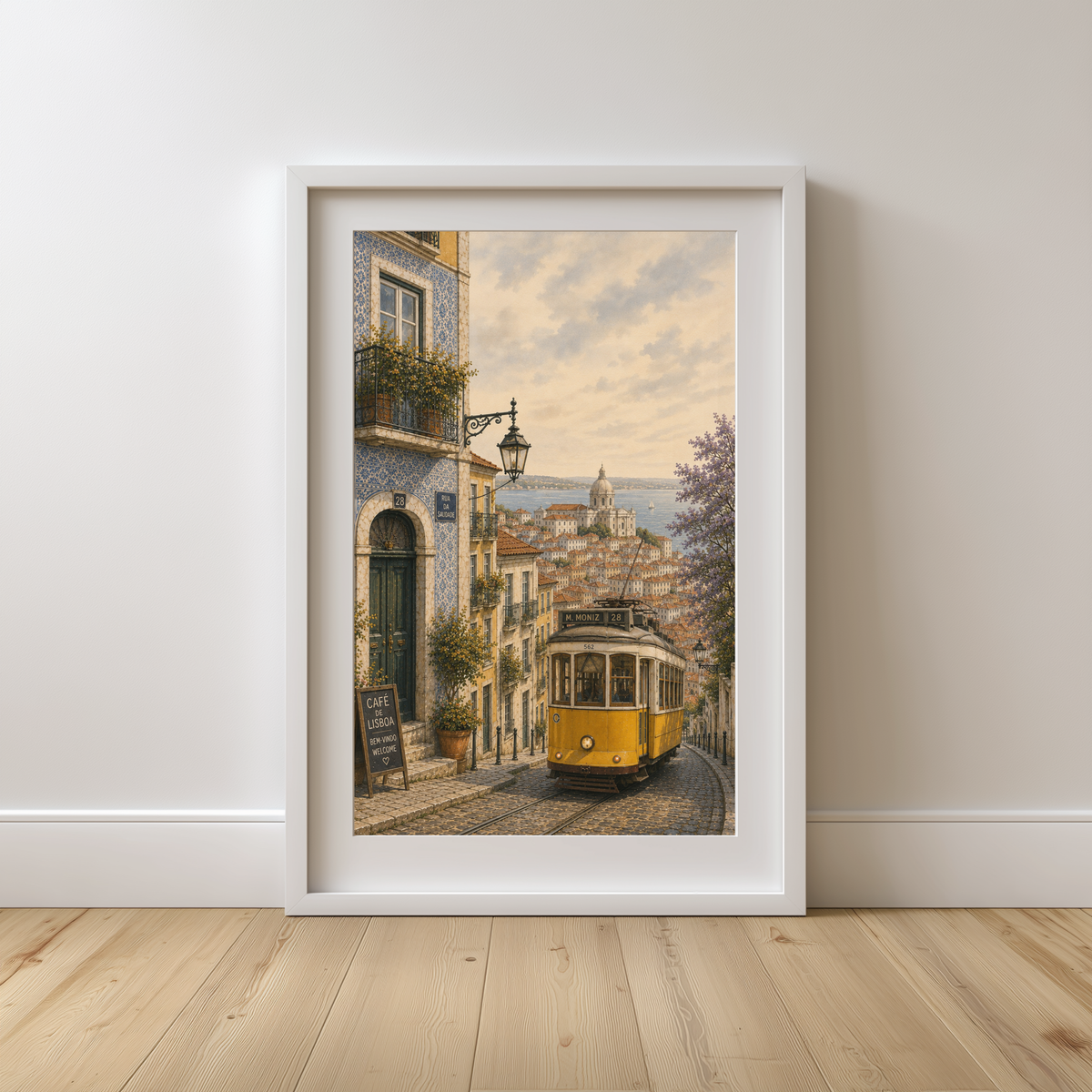 Lisbon Portugal Travel Wall Art - Vintage (Unframed)