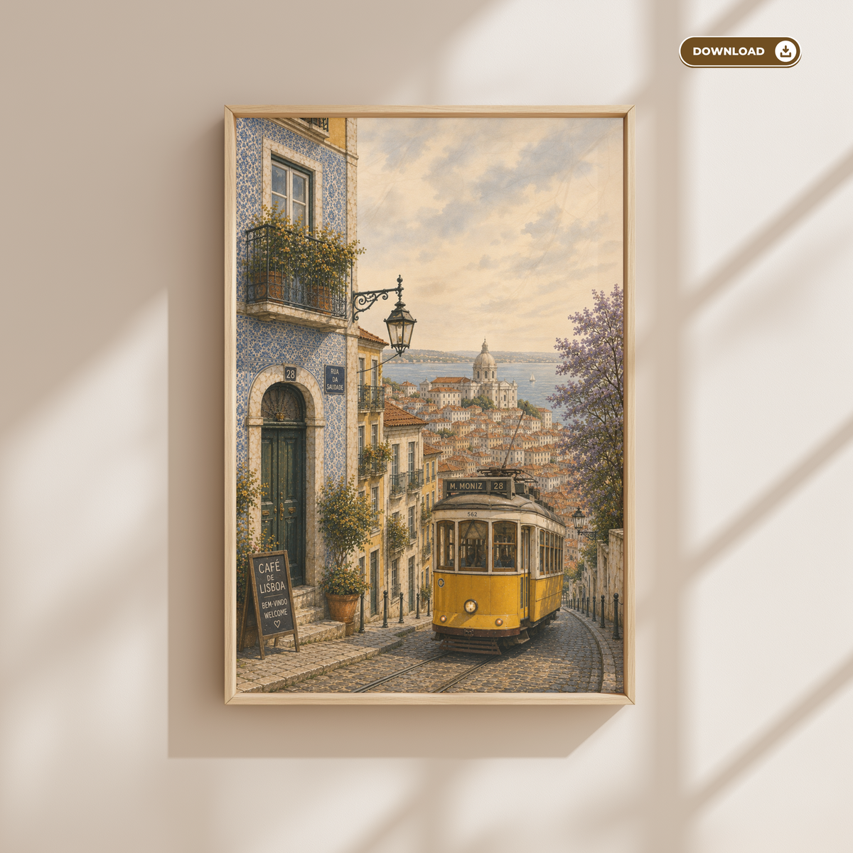 Lisbon Portugal Travel Wall Art - Vintage (Digital Download)