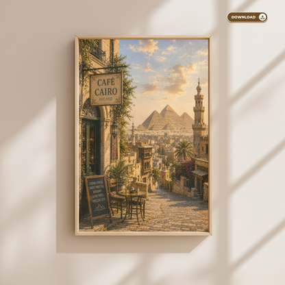 Cairo Egypt Travel Wall Art - Vintage (Digital Download)