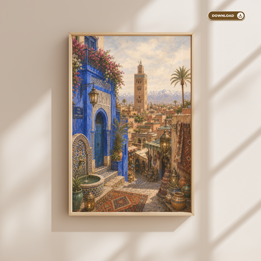 Marrakesh Morocco Wall Art - Vintage (Digital Download)