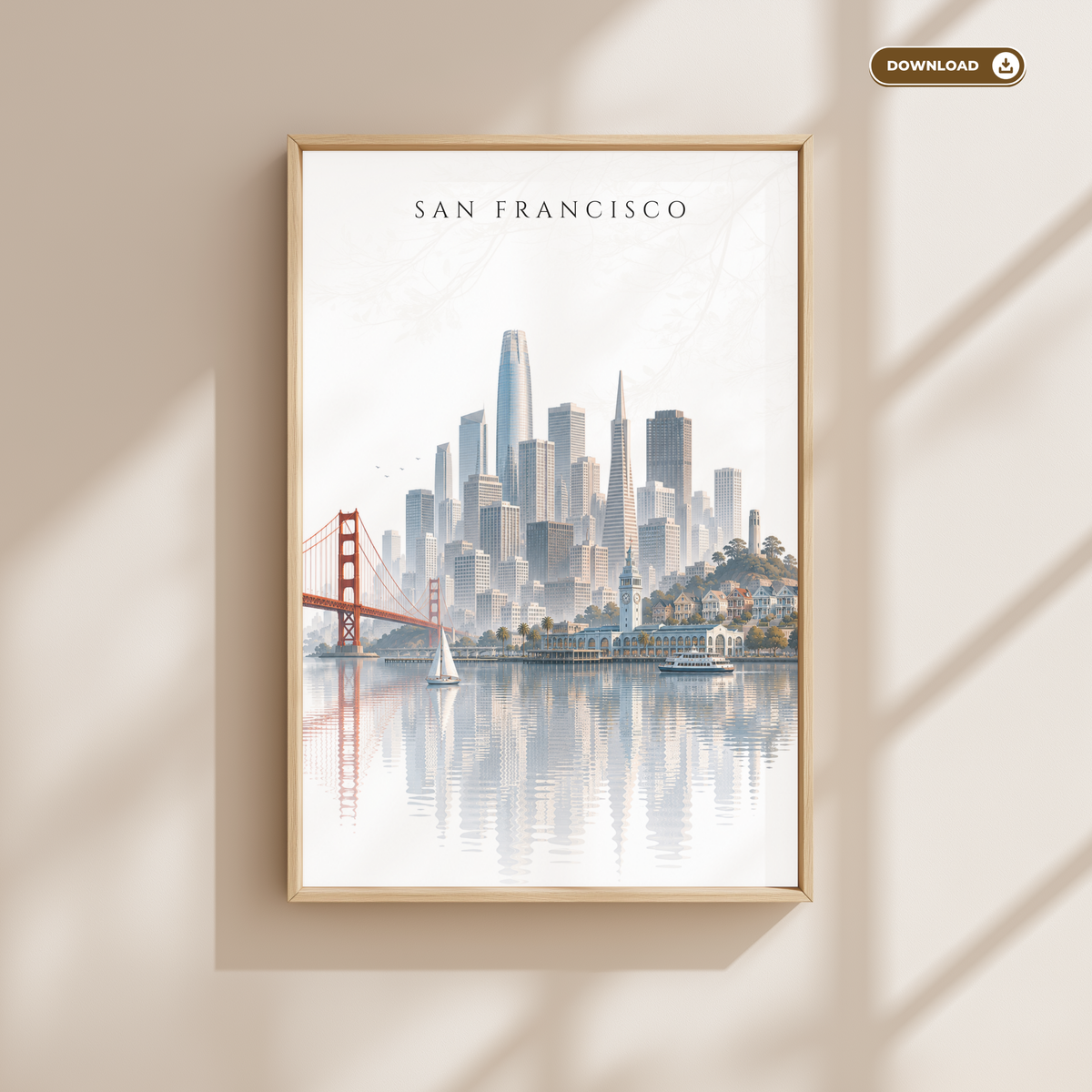 San Francisco  USA Travel Wall Art - Skyline (Digital Download)
