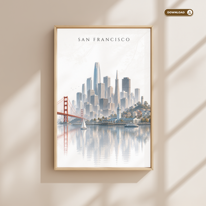San Francisco  USA Travel Wall Art - Skyline (Digital Download)