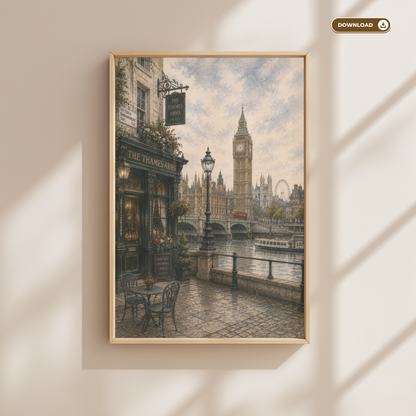 London England Travel Wall Art - Vintage (Digital Download)