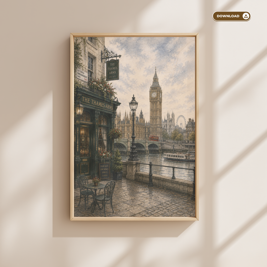 London England Travel Wall Art - Vintage (Digital Download)