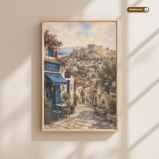 Athens Greece Travel Wall Art - Vintage (Digital Download)