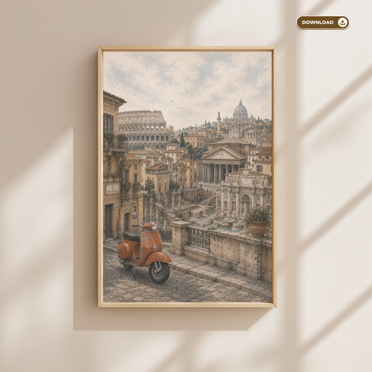 Rome Italy Travel Wall Art - Vintage (Digital Download)