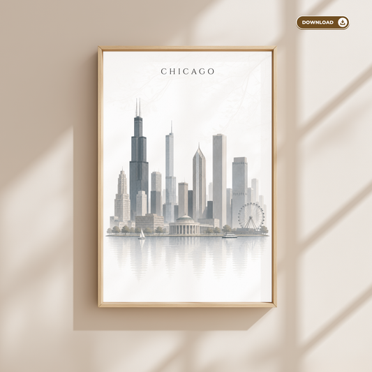 Chicago USA Travel Wall Art - Skyline (Digital Download)