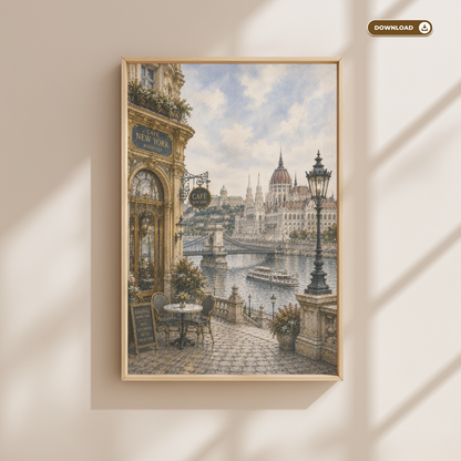 Budapest Hungary Travel Wall Art - Vintage (Digital Download)