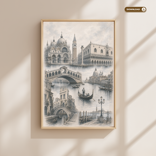 Venice Italy Travel Wall Art - Landmarks (Digital Download)