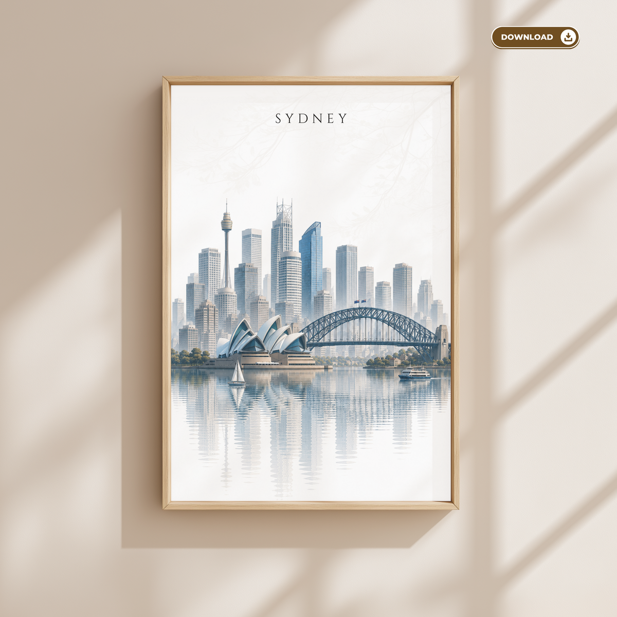 Sydney Australia Travel Wall Art - Skyline (Digital Download)