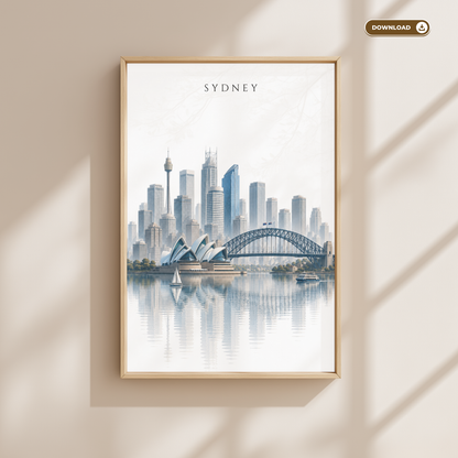 Sydney Australia Travel Wall Art - Skyline (Digital Download)