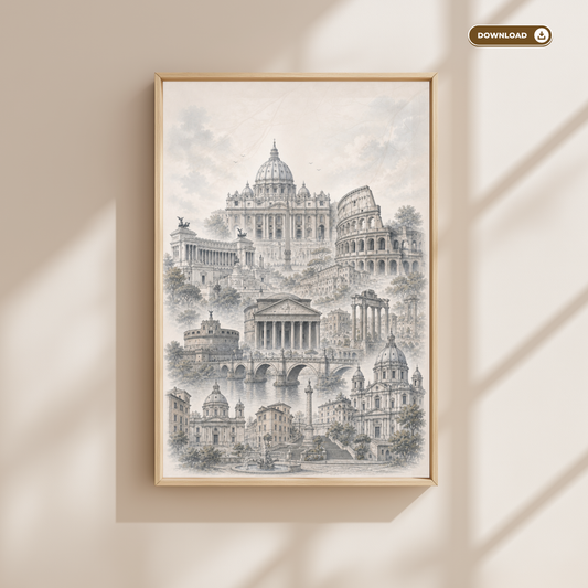 Rome Italy Travel Wall Art - Landmarks (Digital Download)