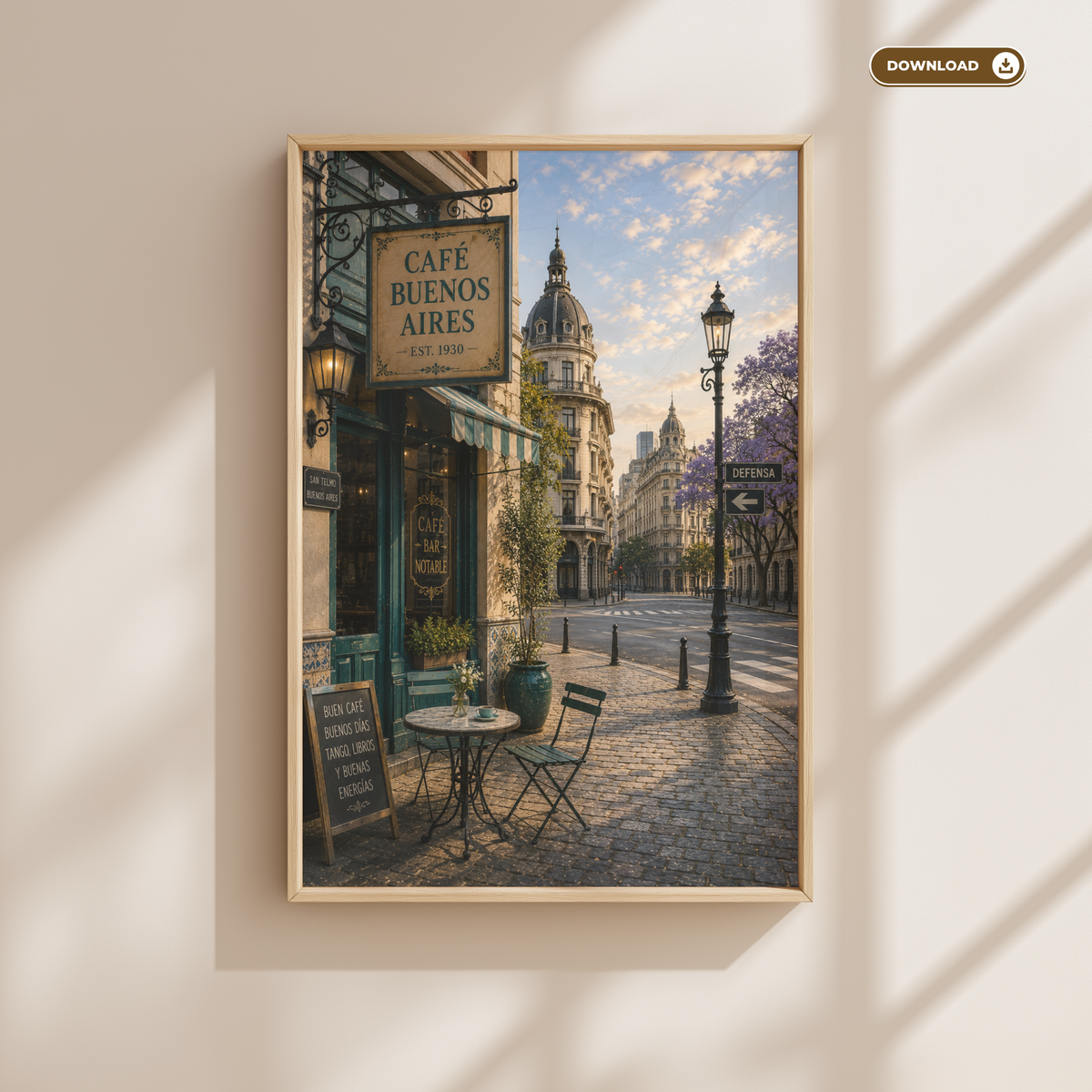 Buenos Aires Argentina Travel Wall Art - Vintage (Digital Download)