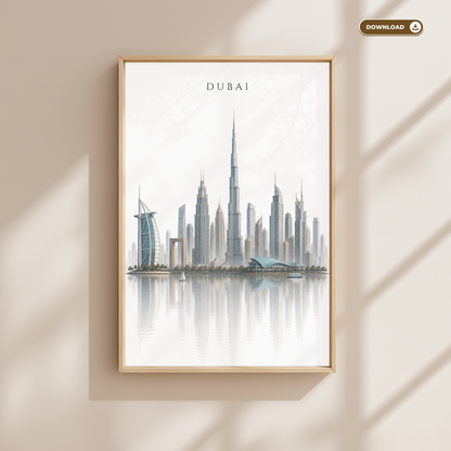Dubai UAE Travel Wall Art - Skyline (Digital Download)