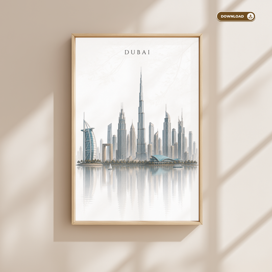 Dubai UAE Travel Wall Art - Skyline (Digital Download)