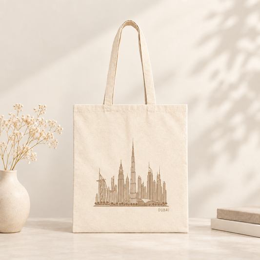 Dubai UAE Tote Bag - Minimalist Skyline
