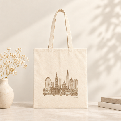 London England Tote Bag - Minimalist Skyline