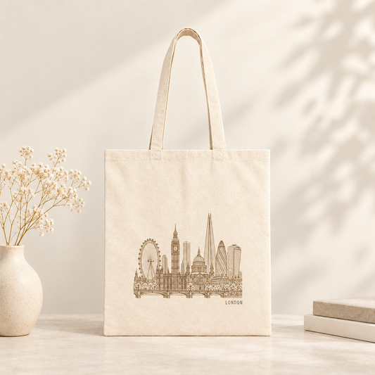 London England Tote Bag - Minimalist Skyline