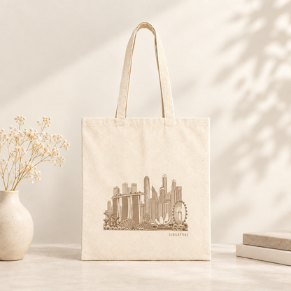 Singapore Tote Bag - Minimalist Skyline