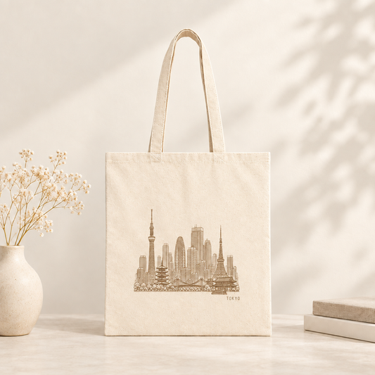 Tokyo Japan Tote Bag - Minimalist Skyline
