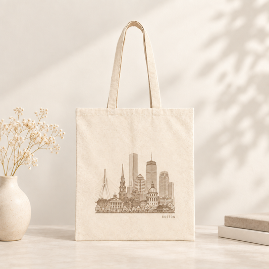 Boston USA Tote Bag - Minimalist Skyline