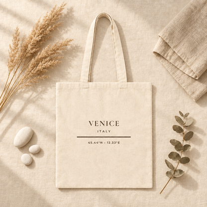Venice Italy Tote Bag - Minimalist Typography
