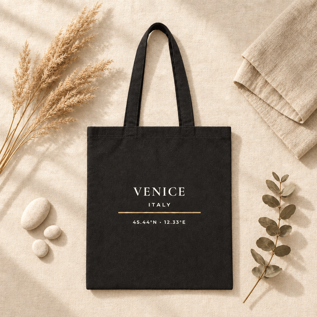 Venice Italy Tote Bag - Minimalist Typography