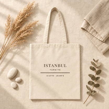 Istanbul Türkiye Tote Bag - Minimalist Typography